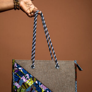 Sac Cabas Chic Bi-matière Jute et Wax - Marron